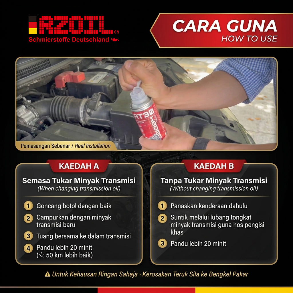 RZOIL AT30 Transmission Treatment - Premium Gearbox Fluid Additive (150ml)